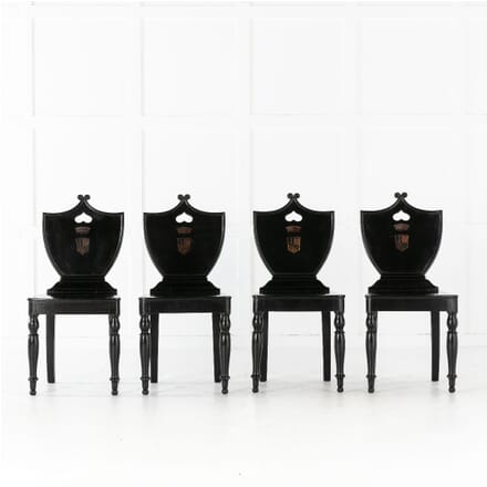 Set of Four 19th Century Ebonised Hall Chairs CH0613488