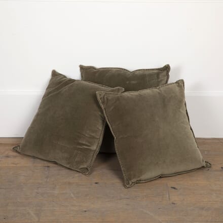 Collection of Three Belgian Cotton Velvet Cushions DA1425673