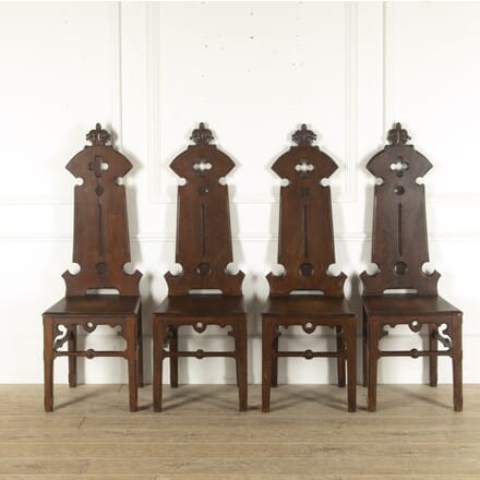 Gothic Oak Hall Chairs CD7812302
