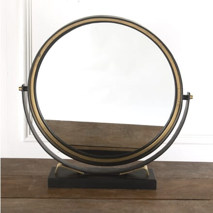 Large Circular Brass and Painted Steel Vanity Mirror MI7812326