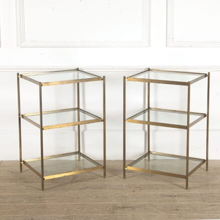 Pair of Brass Tiered Modernist Side Tables CO7813050