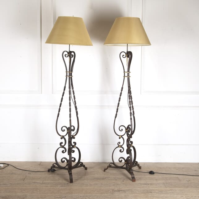 Pair of French Wrought Iron Floor Lamps LF4812377