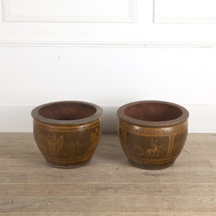 Pair of Glazed Pottery Chinese Planters GA1512985