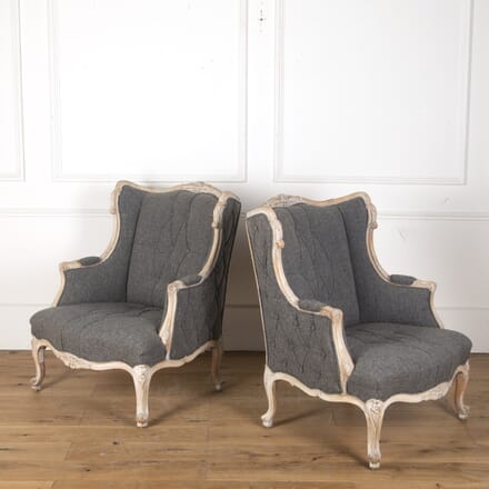 Pair of Italian Wingback Armchairs CH7313372