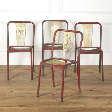 Set of Four French Metal Bistro Chairs CH3513236