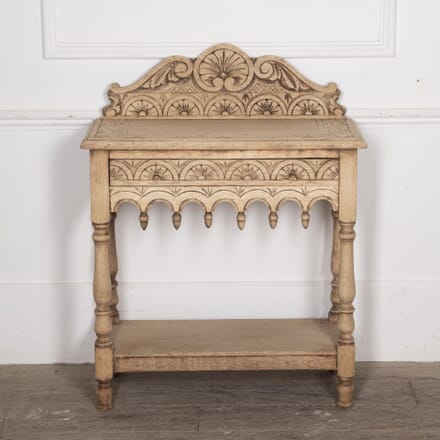 19th Century Bleached Carved Oak Side Table CO8430594