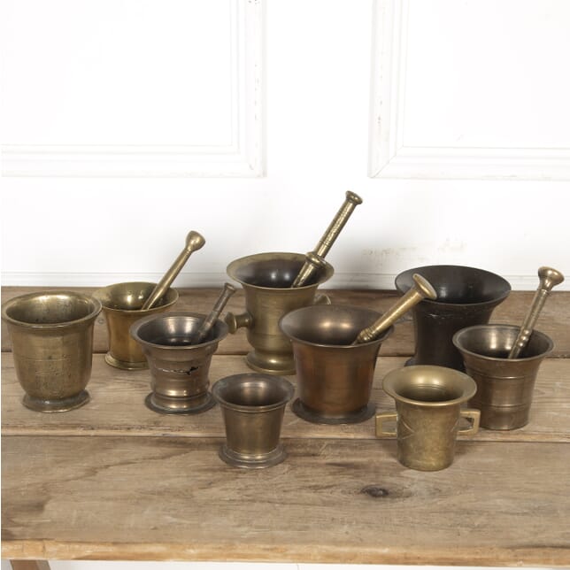 Collection Of Bronze And Brass Apothecary Pestle And Mortars DA8019727