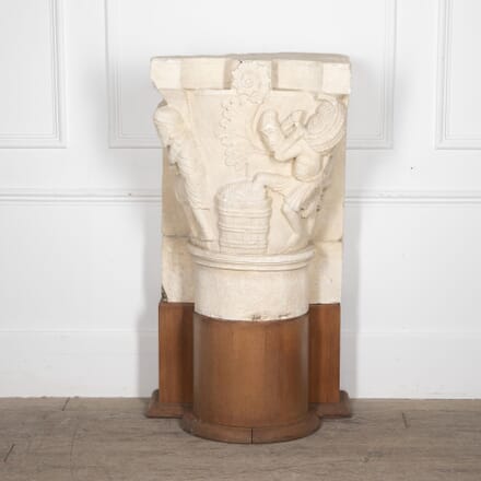 Large Late 19th Century Plaster of a Column Top DA4030476