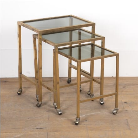 Nest Of 20th Century Smoked Glass And Brass Tables TC5322000