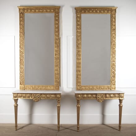 Pair Of 19th Century Gilt Console Tables and Mirrors CO8421842