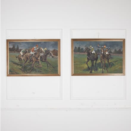 Pair of 20th Century Horse Racing Paintings WD7024300