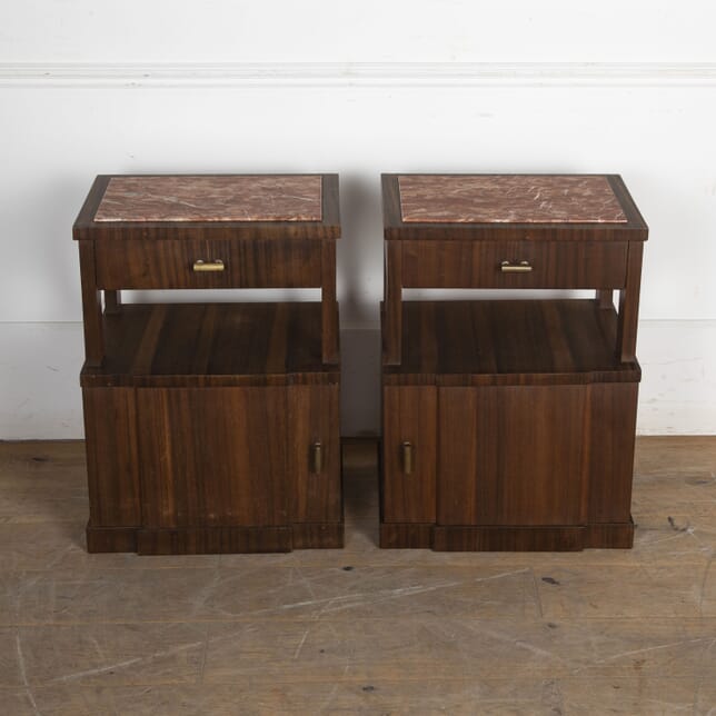 Pair of 20th Century Italian Bedside Cabinets with Marble Tops BD5325400