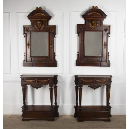 Pair Of Italian Console Tables With Mirrors CO8422997