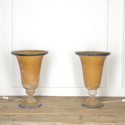 Pair of English 20th Century Opaque Uplighters LT2420143