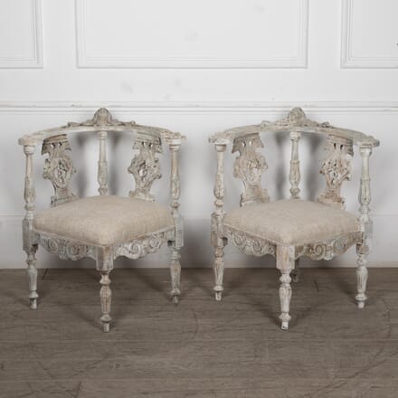 Pair Of 19th Century Painted Corner Chairs CH8424864
