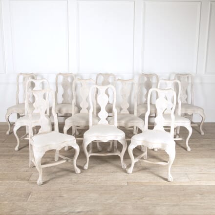 Set of 12 Swedish Rococo Style Dining Chairs CD9214139