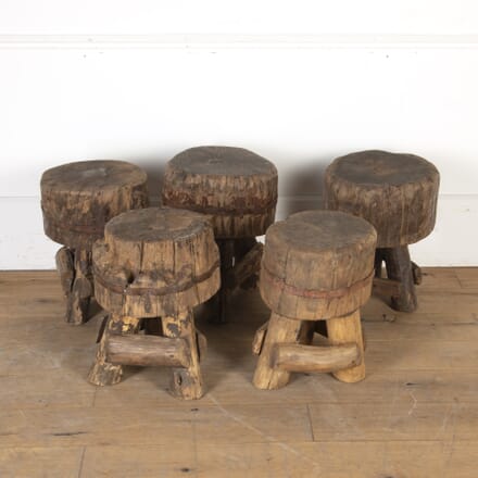 Set of Five Italian Wooden Stools ST7920825