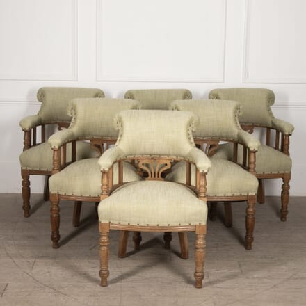 Set of Six 19th Century English Oak Dining Chairs CD2830350