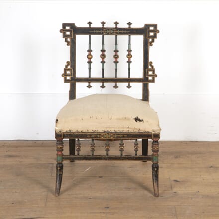 19th Century Ebonised Slipper Chair CH8018934
