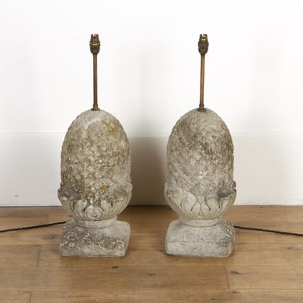 Pair of Stone Acorn Lamps DA8717907