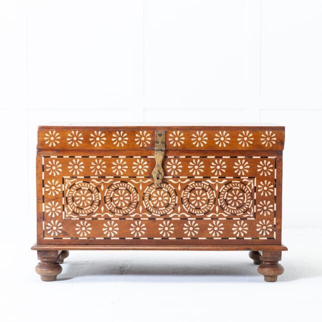 Anglo Indian Inlaid Teak Trunk CB0619151
