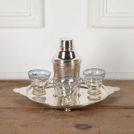 Art Deco Cocktail Shaker Set With Integral Serving Tray DA5834119
