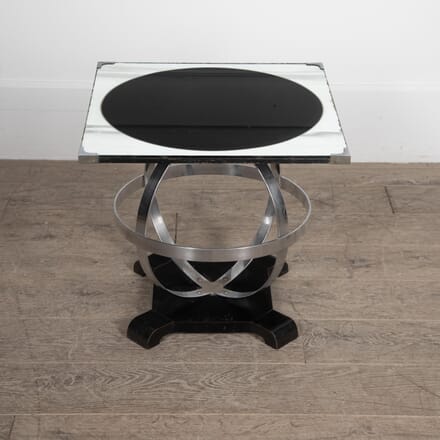 Art Deco Mirror and Steel Side Table CT0430259