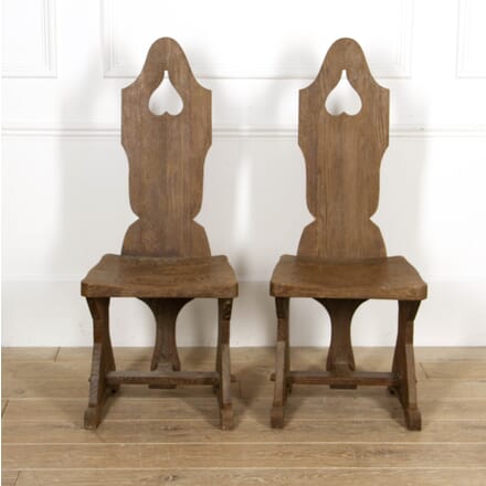 Pair of Brutalist Oak Side Chairs CH9917250