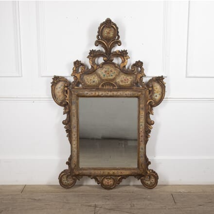 Large 19th Century Polychrome Italian Framed Mirror MI1522786