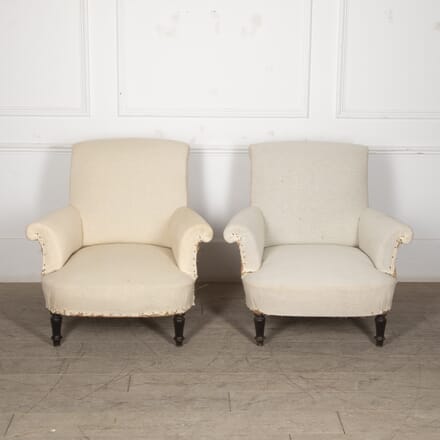 Pair of Napoleon III Scroll Back Armchairs CH1524702