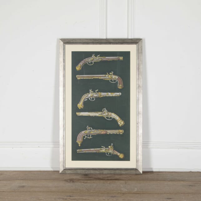 Bianchini-Ferier Pistols on Green Background WD5133412