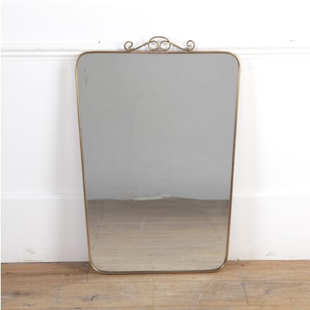 20th Century Brass Mirror with a Curved Top MI4622391