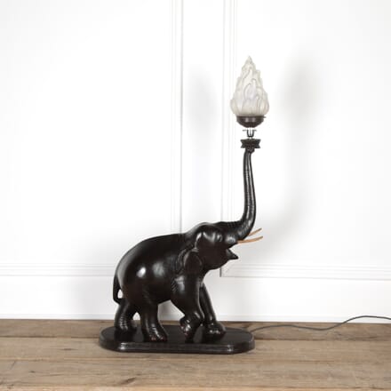 20th Century French Carved Hardwood Elephant Lamp LT6226290