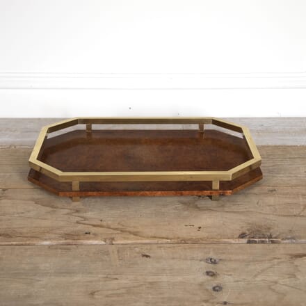 20th Century Olivewood and Brass Cocktail Tray DA1521642