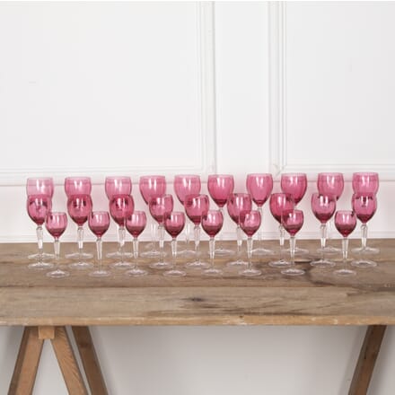 Collection of 20th Century Tall Stem Pink Wine Glasses DA5828013
