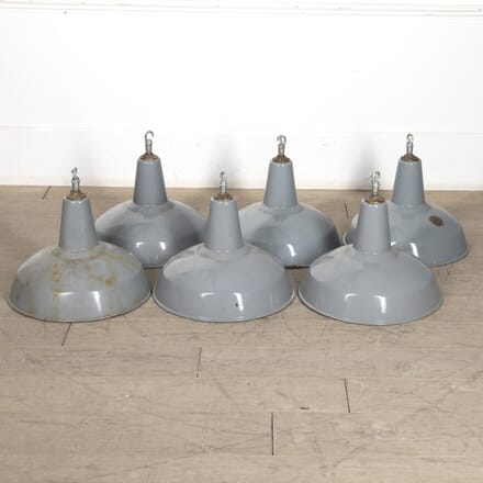 Collection of Six Industrial Enamel Shades LL4824432