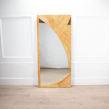 Contemporary Italian Bamboo and Brass Wall Mirror MI4633584