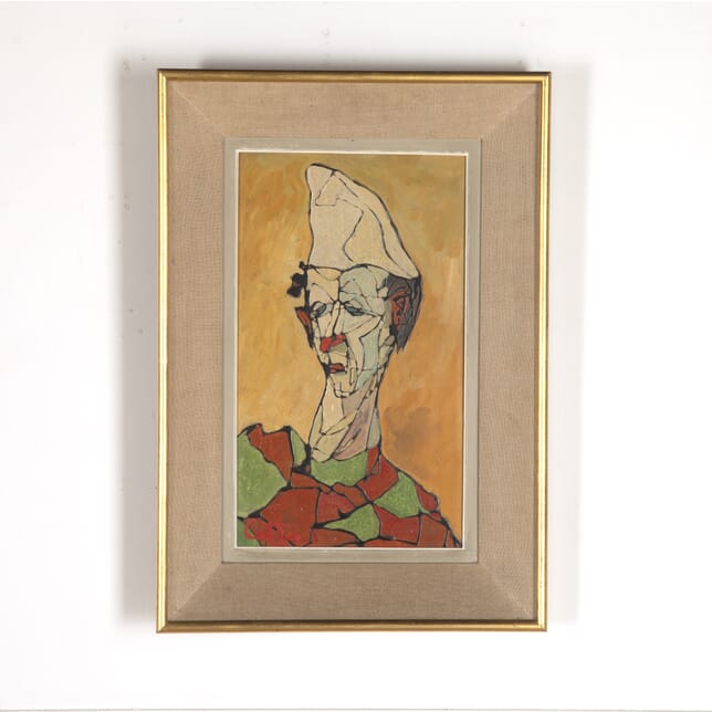 French Cubist Clown Painting WD3014451