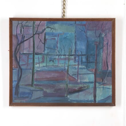 David Hill "Pink and Blue Arbor" Painting WD7827143