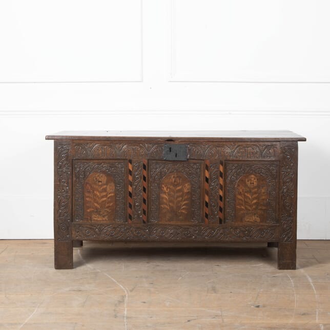 Early 18th Century Oak and Inlaid Coffer CB8028073