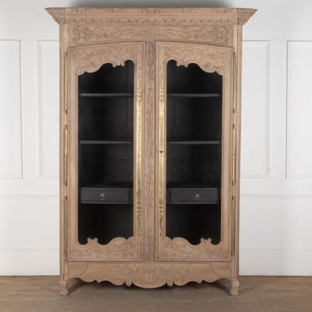 Early 19th Century Bleached Oak Normandy Armoire CU3431620
