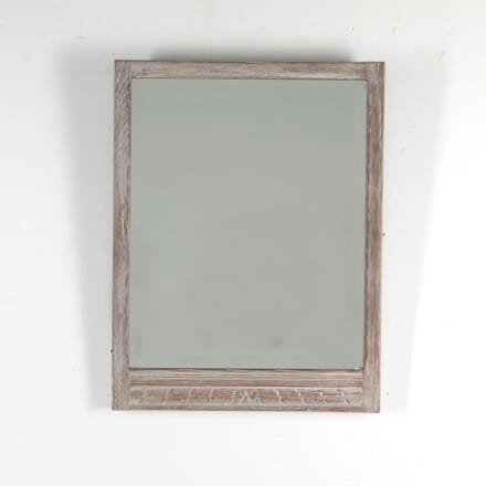 Early 20th Century English Limed Oak Bevelled Mirror MI8823414