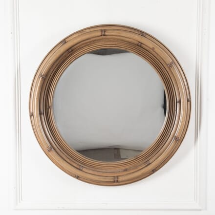 Early 20th Century English Round Faux Bamboo Convex Mirror MI2827109