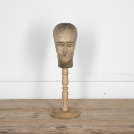 Early 20th Century German Carved Wooden Milliners Head OF2329637