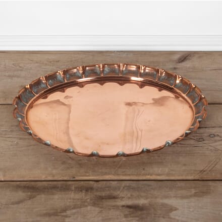 Early 20th Century Pie Crust Rim Copper Tray DA5829484