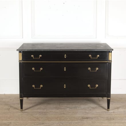 Ebonised Commode with Grey Marble Top CC4812921