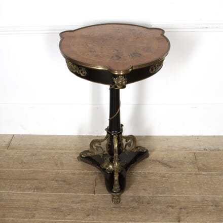 Ebonised Side Table with Burr Round Top CO8417413