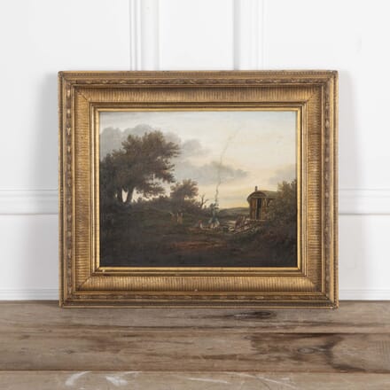 Edwardian Landscape Painting of A Gypsy Camp at Dusk WD3427707