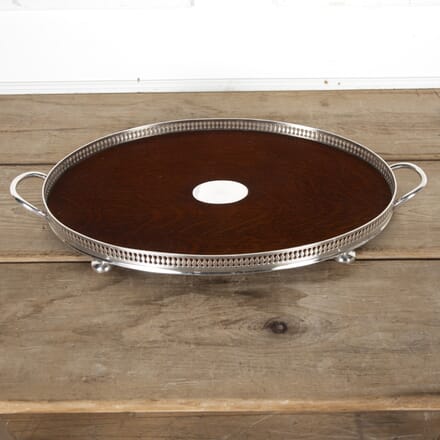 20th Century Oak and Silver Plated Serving Tray DA5823850