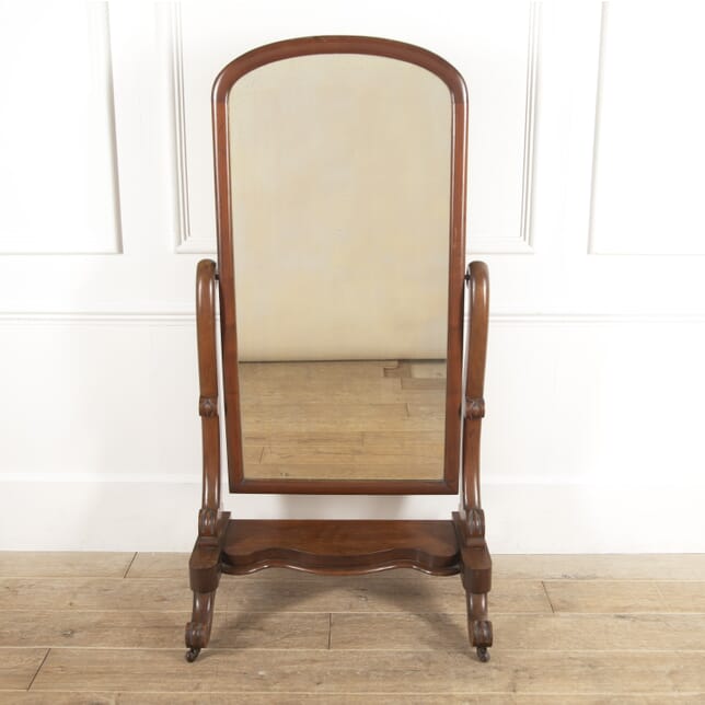 English 19th Century Mahogany Cheval Mirror MI8816483